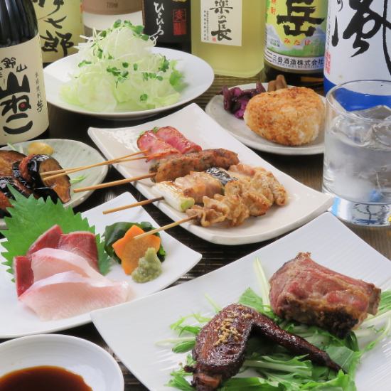 [3-hour all-you-can-drink course with cooking] All 9 dishes Charcoal-grilled skewers, 3-hour all-you-can-drink