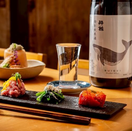 A wide selection of carefully selected sake