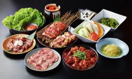【春の歓送迎会コ ー ス】2時間飲み放題き★焼きしゃぶ,近江牛赤身ロース等全12品5500円(税込)