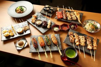 【食べ放題・飲み放題コース】こだわりの串を多彩なドリンクと共に堪能する、おすすめプラン◎