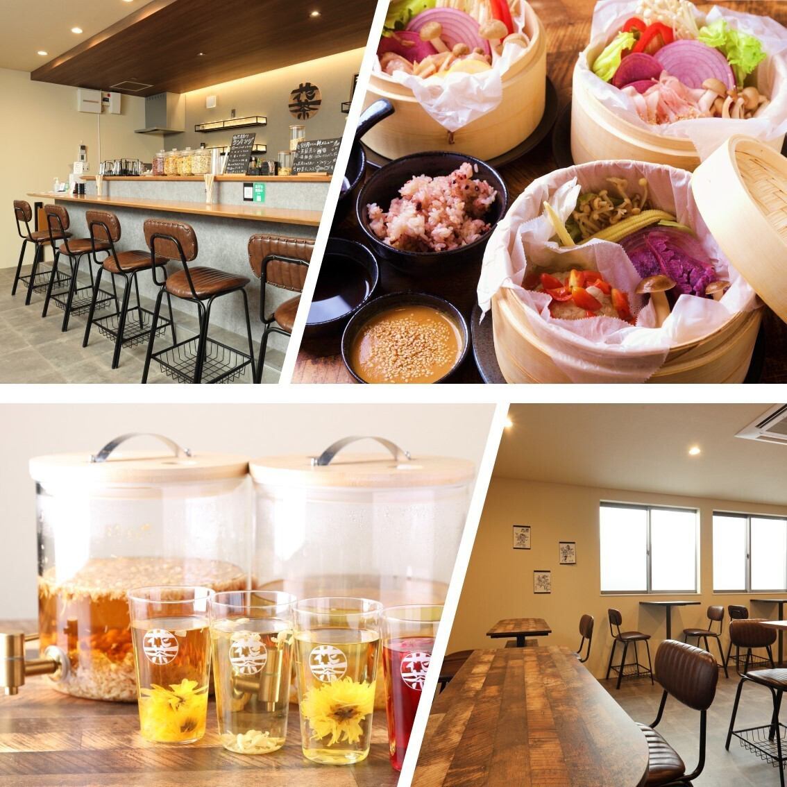 中国から直輸入したお花で作る花茶ドリンクと、体に優しいヘルシーなお料理をどうぞ♪