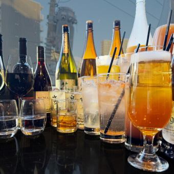 当日OK！【単品飲み放題】“各種ビール、フルーツサワー、本格焼酎等含む豪華ラインナップ”