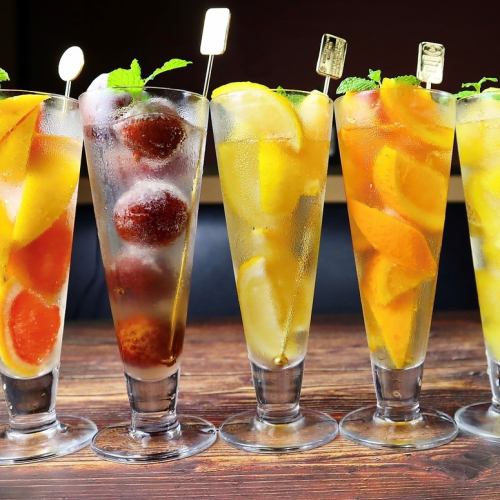 [Gorogoro Fruit Sour] Fresh fruits are put in! It looks good, so you can post it on Instagram too.