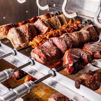 ★Weekend Plan★ All-you-can-eat Churrasco with 20 varieties & buffet. All-you-can-drink alcohol for 2 hours 7,315 yen → 5,800 yen