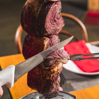 ★土日祝早割★20種シュラスコ食べ放題&16種サラダビュッフェ+アイスバー90分5,280円→3,980円