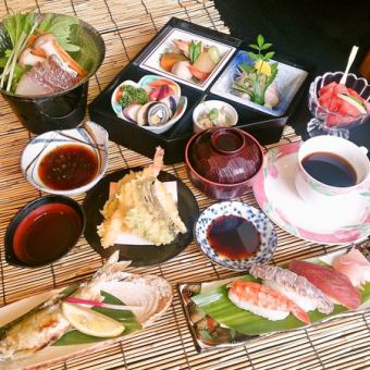[Hana ~ Hanayagi ~ Mini Kaiseki course] Assorted tempura/seasonal small pot, etc. [11 dishes in total] 2,800 yen