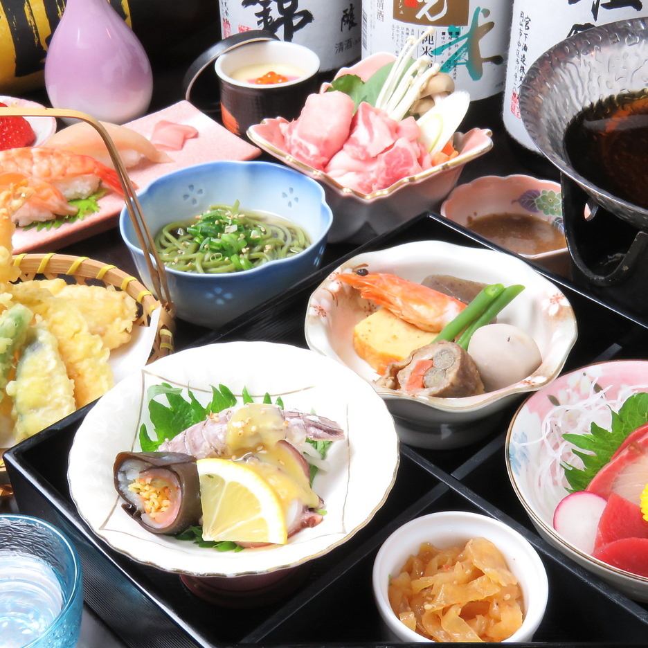 旬の重箱＋お寿司付[全10品・120分飲放付] 4400円