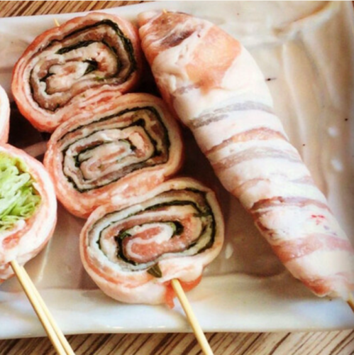 【豚巻き】野菜の旨みと豚肉の香ばしさが広がる人気串