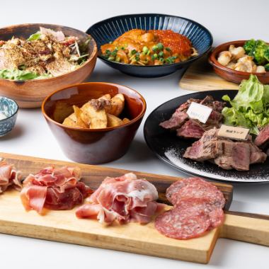 A must-see for non-drinkers!! Food-only course [Double serving of aged meat: 9 dishes in total + one drink]