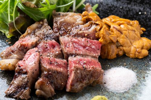 人気No.1 牛にうに添えランチ