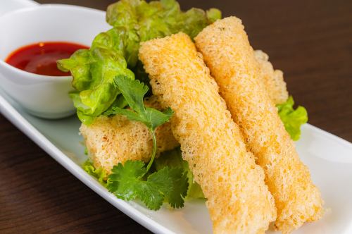 2 deep fried spring rolls