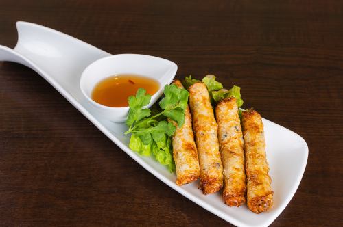 3 deep fried spring rolls