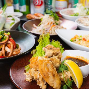 120分生ビール付飲放付！人気料理をぎゅっと詰め込んだ全9品のサイゴン満喫コース！
