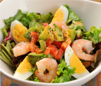 Shrimp and Avocado Cobb Salad