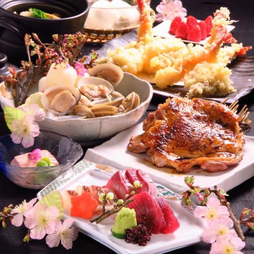 【春菜和煲仔饭套餐】5,500日元、2小时无限畅饮、共8道菜
