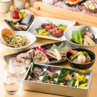 (B) [2.5 hours all-you-can-drink included] Fresh fish from Hokuriku, Japanese cuisine from Niigata, and Hegi soba noodles ◎ Echigo Take course [9 dishes in total/7000 yen → 6000 yen]