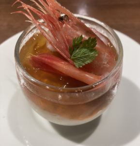 2. Shrimp, crab and shrimp mousse topped with lobster jelly