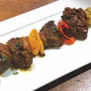 Lamb and vegetable spiedini