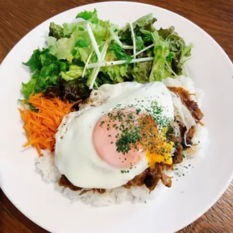 Sunny Side Chicken Over Rice