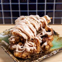 Fried chicken with mentaiko and mayonnaise