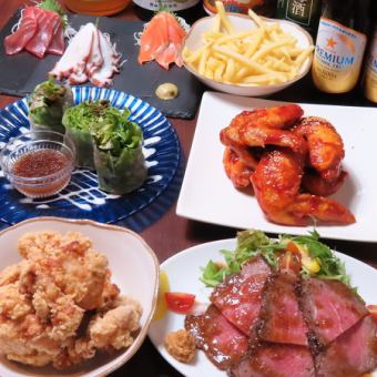 ドリンク670種★食べ飲み放題付き★90分飲み放題付きピリ辛手羽先宴会コースプラン4700円