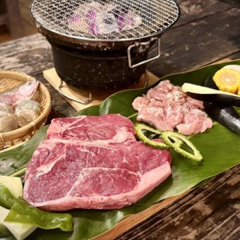 ティーボーンステーキ・備長炭七輪焼きBBQ