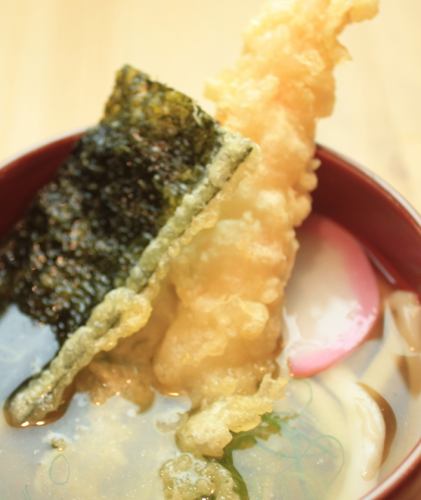 Small shrimp tempura udon