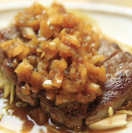 Beef steak with Awaji onion sauce