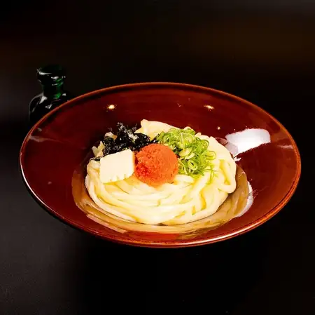 明太子バター釜玉うどん