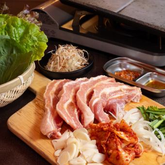 [90 minutes of all-you-can-drink included] A course where you can enjoy samgyeopsal at an affordable price! Total 6 dishes, 4000 yen (tax included)