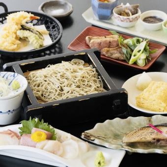 附2小時無限暢飲！使用嚴選食材和嚴選蕎麥麵的單點菜餚！一福5,000日元套餐