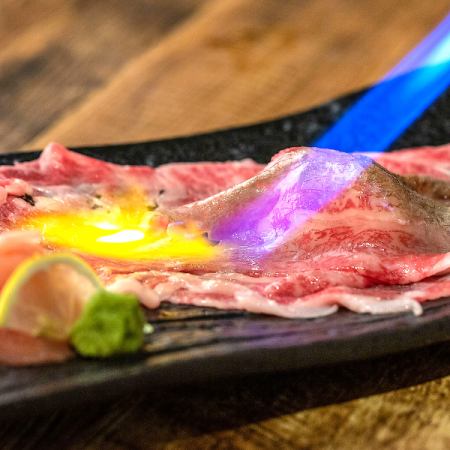 [Akatsuki Course] Enjoy luxurious fare such as meat sushi and Wagyu beef skirt steak.2.5 hour system/2 hour all-you-can-drink, 9 dishes total, 8,000 yen