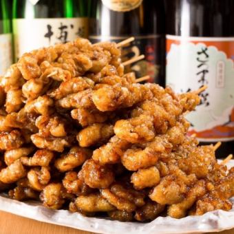 [Limited to entry until 18:00◎!!] ●90-minute all-you-can-eat ☆ Chicken skin skewers x 4 types of gyoza x fried chicken x chicken wings 980 yen (incl. 1078 yen)