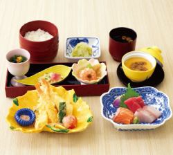 天ぷら造り膳　前菜付き