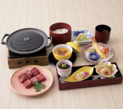 黒毛和牛鉄板焼膳　前菜付き