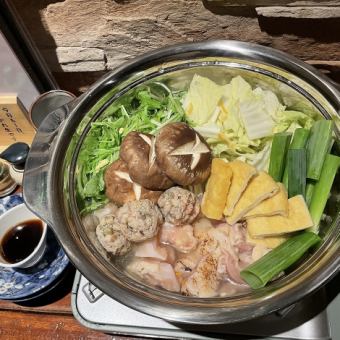 「ぺ」3980円コース! 鶏鍋でゆったり楽しむ!ぺっとりメインのコースです!