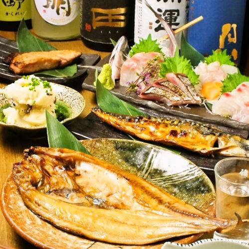 Echigoya的干魚和鮮魚“享用美味甜點的酒精......”