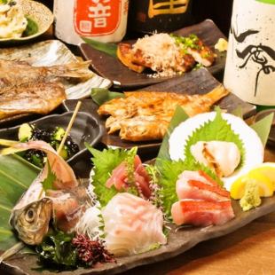 ~Click here for reservations after 1/3~ [Special selection course] Extra-large dried Japanese rockfish and 7 types of live fresh fish course!