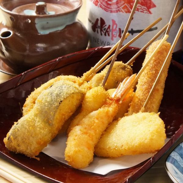 Freshly fried crispy ☆ Kushikatsu dish