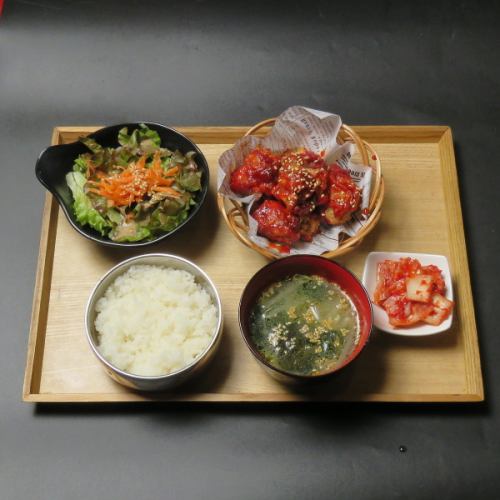 ヤンニョムチキン定食