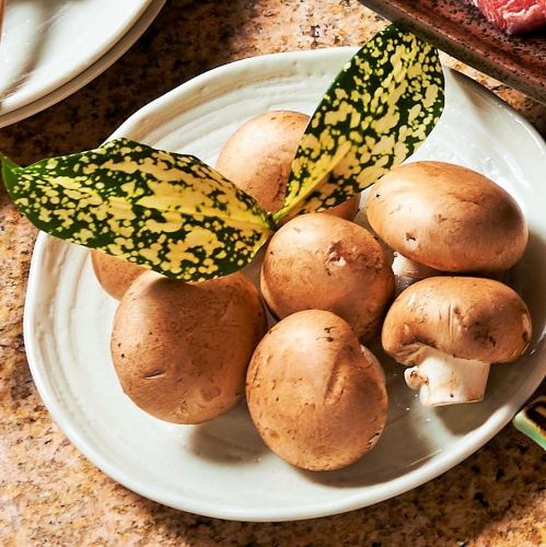 Grilled organic mushrooms / garlic from Fuji "Hasegawa Agricultural Products"