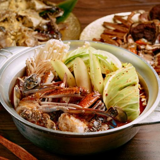 - Korean blue crab stew course - 8 dishes in total, including 3 kinds of luxurious yukhoe and seafood pancake [3 hours all-you-can-drink]
