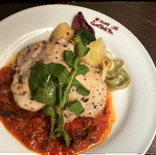  【3月】 大山鶏胸肉のハーブロースト～プッタネスカソース～ （ライス付き）