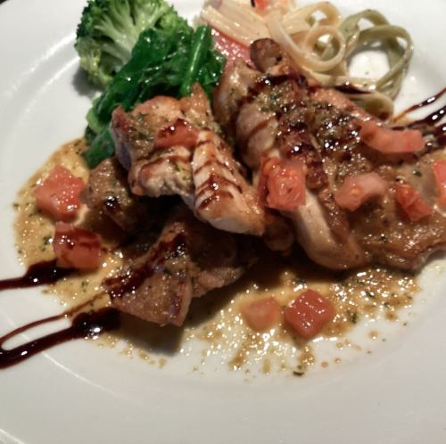  【4月】 鶏もも肉のロースト～ステーキバルサミコソ―ス～ （ライス付き）