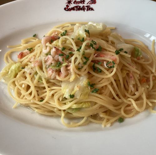 【4月】　桜海老と春キャベツのペペロンチーノ スパゲティ