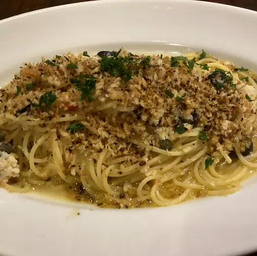【九月】函館直送的魷魚燴意麵~西西里風味,撒上香草麵包屑~