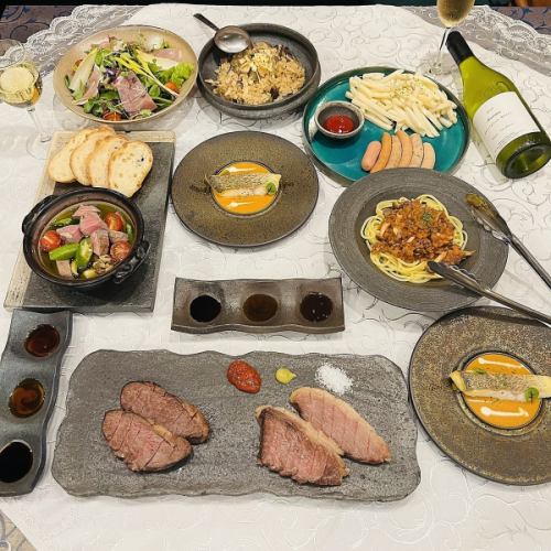 ☆6600 yen popular a la carte + all-you-can-drink Japanese black beef plan