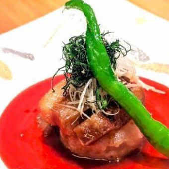 糸島豚角煮と夏大根ステーキ