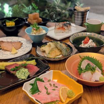 ≪6月限定 14周年記念プラン≫和牛刺し付会席 ~黒毛和牛の刺身・グリルに穴子等　5500円→4500円