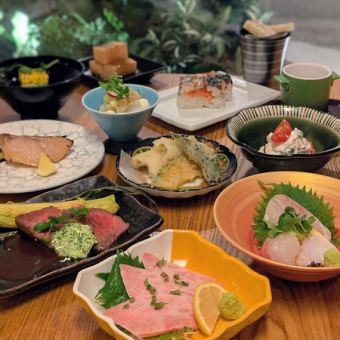≪六月限定14周年纪念计划≫ 怀石料理套餐(含和牛刺身)~黑毛和牛刺身、烤鳗鱼等 5500日元 → 4500日元